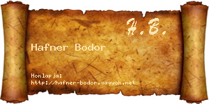 Hafner Bodor névjegykártya